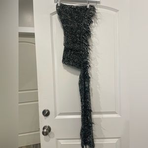 Black/Grey Distressed Hat Scarf